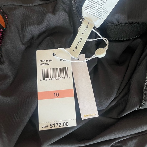 {Trina Turk} Luminary Printed Off The Shoulder Ruffle One Piece Swimsuit - NWT - Picture 13 of 14